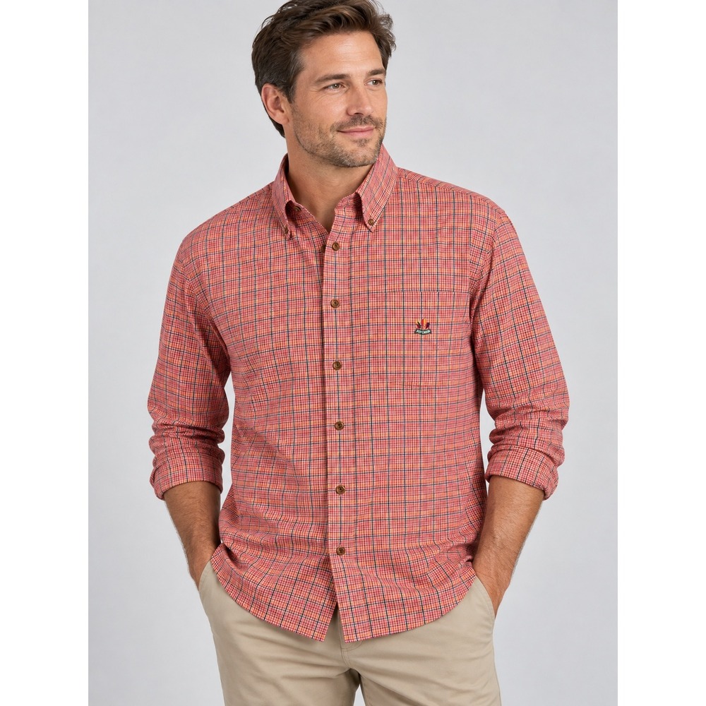 Ivy Crew Classics Mens Large Red Plaid Long Sleeve Button Down Shirt Cotton